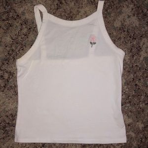 cute and simple tank! stitched rose detail
